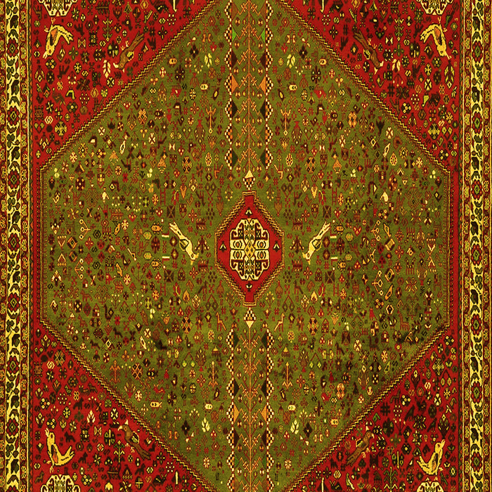 Machine Washable Persian Yellow Traditional Rug, wshtr2220yw