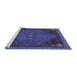 Sideview of Machine Washable Persian Blue Traditional Rug, wshtr2220blu