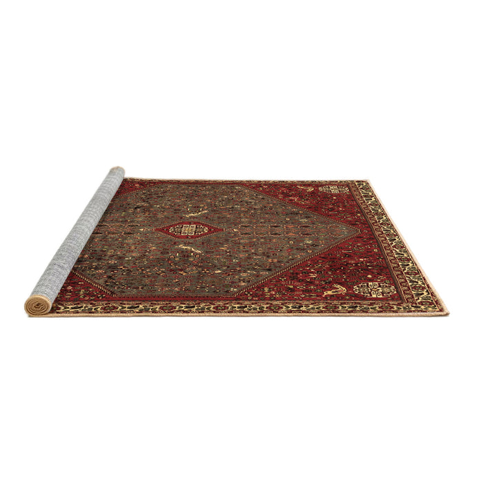 Sideview of Machine Washable Persian Brown Traditional Rug, wshtr2220brn