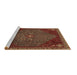 Sideview of Machine Washable Persian Brown Traditional Rug, wshtr2220brn