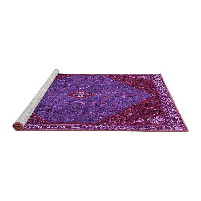 Sideview of Machine Washable Persian Purple Traditional Area Rugs, wshtr2220pur