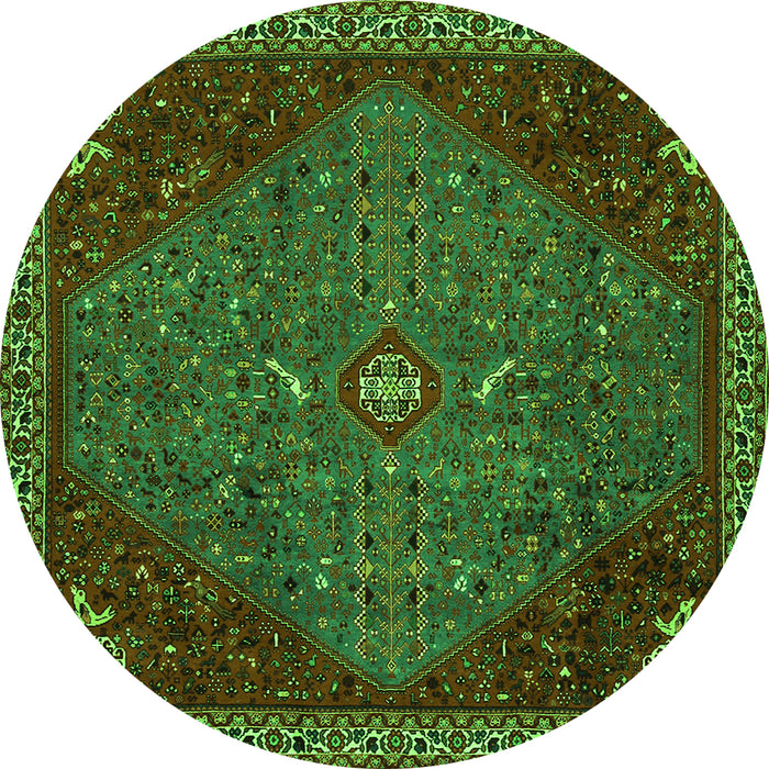 Square Persian Green Traditional Rug, tr2220grn