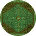 Square Persian Green Traditional Rug, tr2220grn