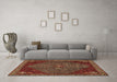 Machine Washable Persian Brown Traditional Rug in a Living Room,, wshtr2220brn