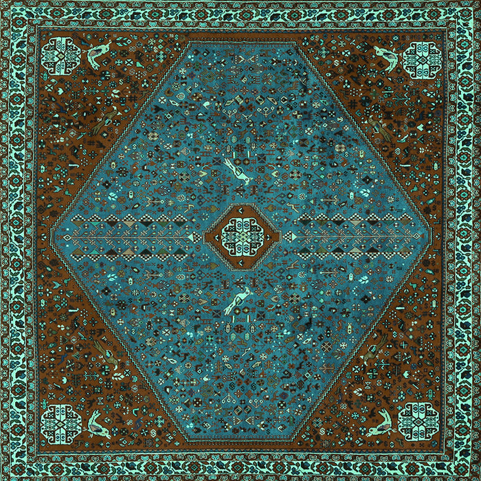 Square Persian Turquoise Traditional Rug, tr2220turq