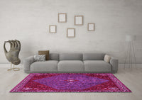 Machine Washable Persian Pink Traditional Rug, wshtr2220pnk