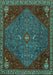 Machine Washable Persian Turquoise Traditional Area Rugs, wshtr2220turq