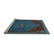 Sideview of Machine Washable Persian Light Blue Traditional Rug, wshtr2220lblu