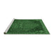 Sideview of Machine Washable Persian Emerald Green Traditional Area Rugs, wshtr2220emgrn