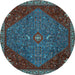 Round Persian Light Blue Traditional Rug, tr2220lblu