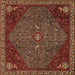 Square Machine Washable Persian Brown Traditional Rug, wshtr2220brn