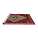 Sideview of Machine Washable Traditional Crimson Red Rug, wshtr2221