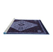 Sideview of Machine Washable Persian Blue Traditional Rug, wshtr2221blu