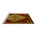 Sideview of Machine Washable Persian Yellow Traditional Rug, wshtr2221yw