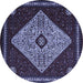Round Persian Blue Traditional Rug, tr2221blu