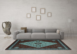 Machine Washable Persian Light Blue Traditional Rug in a Living Room, wshtr2221lblu