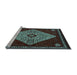 Sideview of Machine Washable Persian Light Blue Traditional Rug, wshtr2221lblu