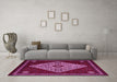 Machine Washable Persian Pink Traditional Rug in a Living Room, wshtr2221pnk