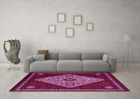 Machine Washable Persian Pink Traditional Rug, wshtr2221pnk