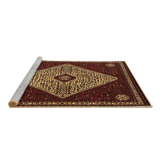 Sideview of Machine Washable Persian Brown Traditional Rug, wshtr2221brn