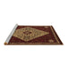 Sideview of Machine Washable Persian Brown Traditional Rug, wshtr2221brn