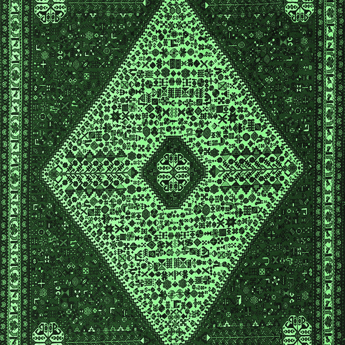 Machine Washable Persian Emerald Green Traditional Area Rugs, wshtr2221emgrn