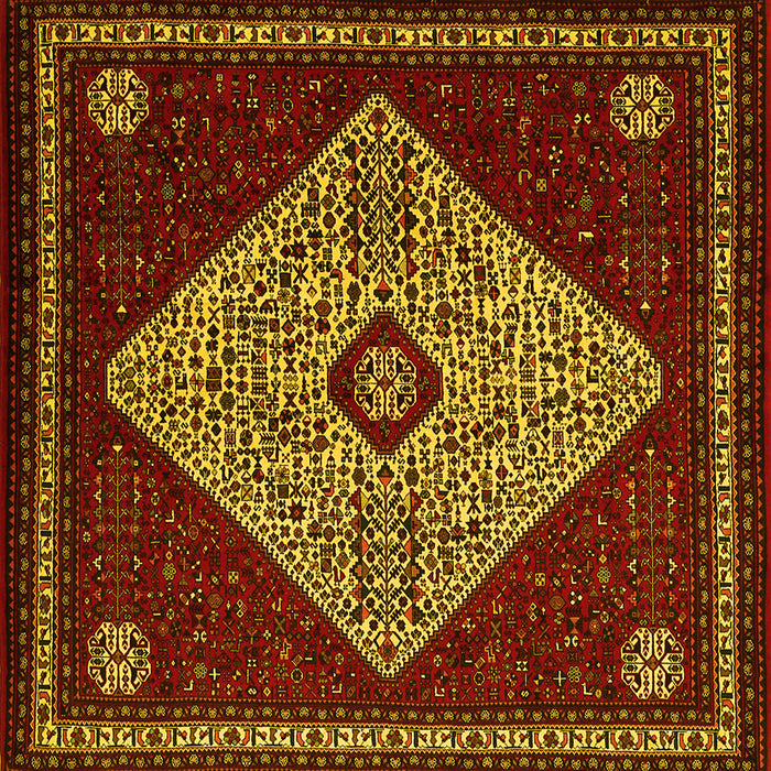 Square Persian Yellow Traditional Rug, tr2221yw