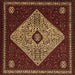 Square Machine Washable Persian Brown Traditional Rug, wshtr2221brn