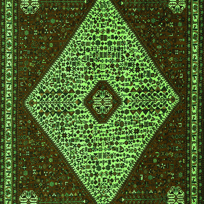 Serging Thickness of Machine Washable Persian Green Traditional Area Rugs, wshtr2221grn
