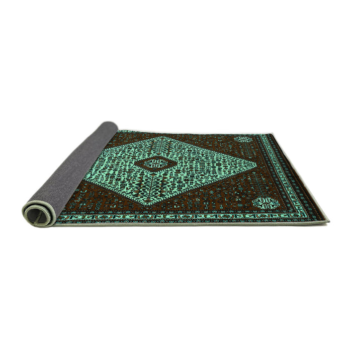Sideview of Persian Turquoise Traditional Rug, tr2221turq