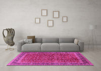 Machine Washable Persian Pink Traditional Rug, wshtr2222pnk