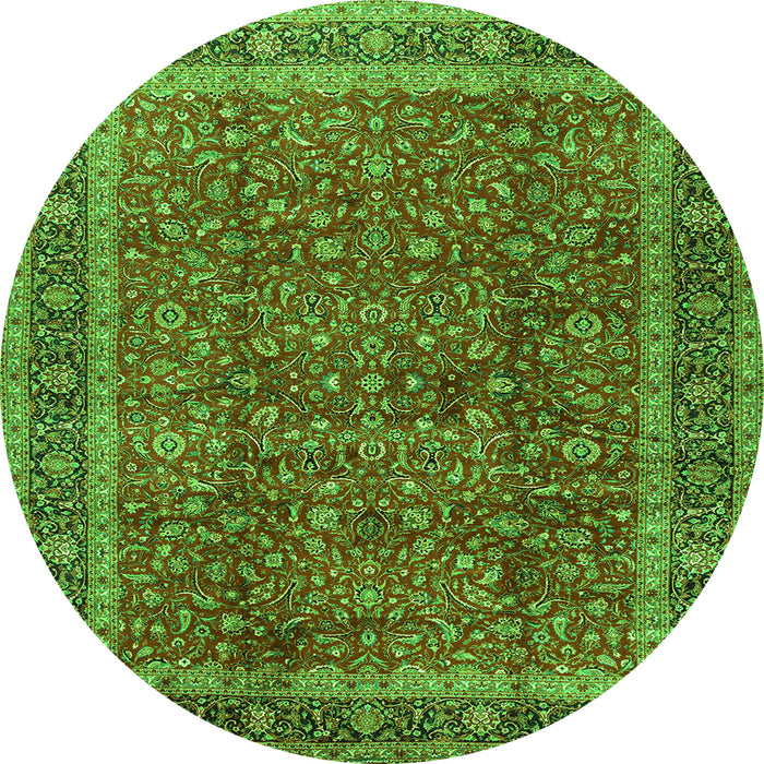 Square Persian Green Traditional Rug, tr2222grn