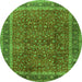 Machine Washable Persian Green Traditional Area Rugs, wshtr2222grn