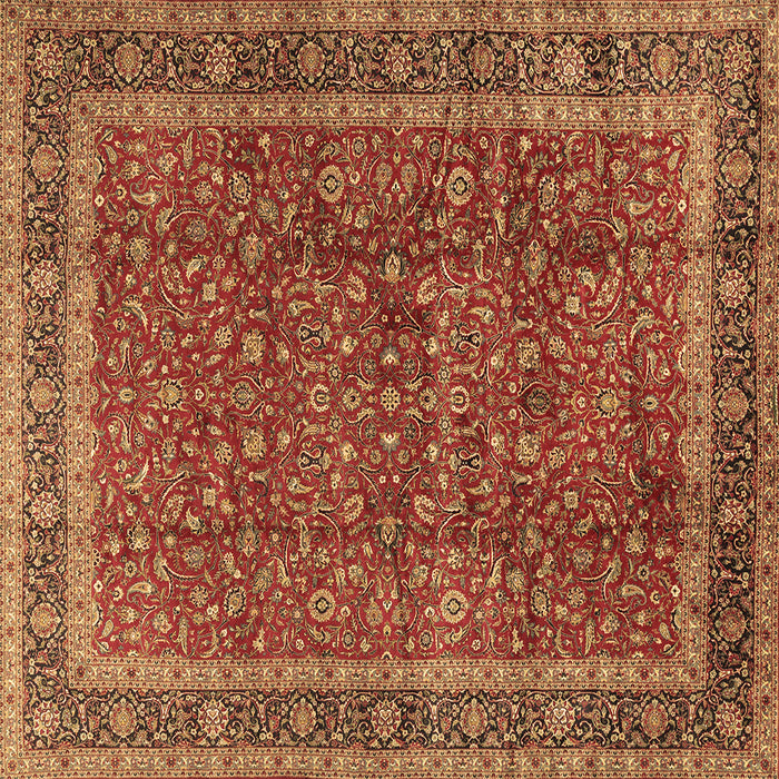 Square Machine Washable Persian Brown Traditional Rug, wshtr2222brn