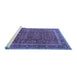 Sideview of Machine Washable Persian Blue Traditional Rug, wshtr2222blu