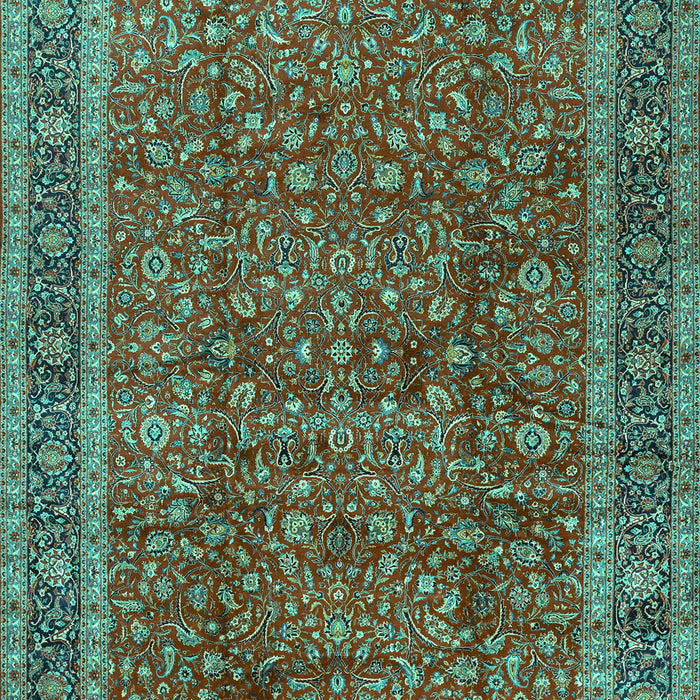 Machine Washable Persian Turquoise Traditional Area Rugs, wshtr2222turq