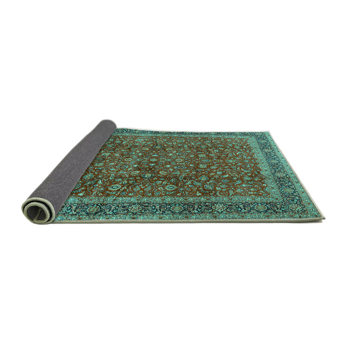 Sideview of Persian Turquoise Traditional Rug, tr2222turq