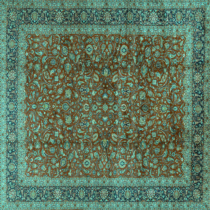 Square Persian Turquoise Traditional Rug, tr2222turq