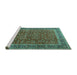 Sideview of Machine Washable Persian Turquoise Traditional Area Rugs, wshtr2222turq