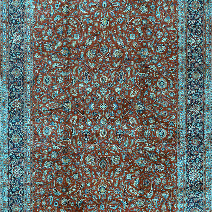 Machine Washable Persian Light Blue Traditional Rug, wshtr2222lblu