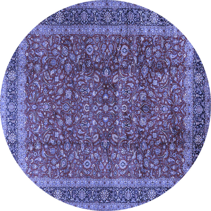 Round Persian Blue Traditional Rug, tr2222blu