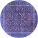 Round Persian Blue Traditional Rug, tr2222blu