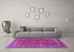 Machine Washable Persian Purple Traditional Area Rugs in a Living Room, wshtr2222pur