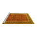 Sideview of Machine Washable Persian Yellow Traditional Rug, wshtr2222yw