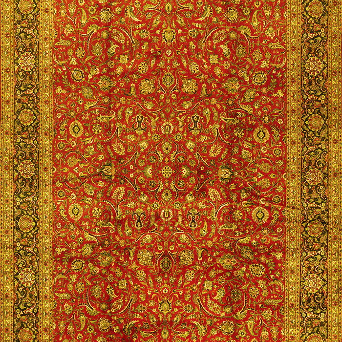 Machine Washable Persian Yellow Traditional Rug, wshtr2222yw