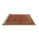 Sideview of Machine Washable Persian Brown Traditional Rug, wshtr2222brn