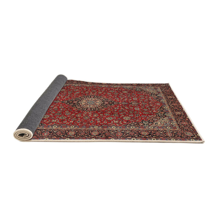 Sideview of Traditional Saffron Red Medallion Rug, tr2223