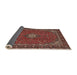 Sideview of Traditional Saffron Red Medallion Rug, tr2223