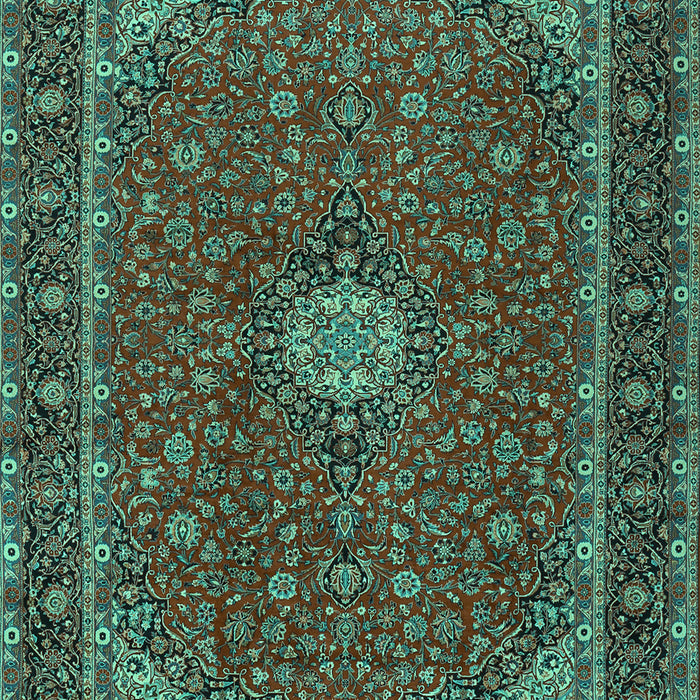 Machine Washable Medallion Turquoise Traditional Area Rugs, wshtr2223turq