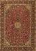 Machine Washable Medallion Brown Traditional Rug, wshtr2223brn